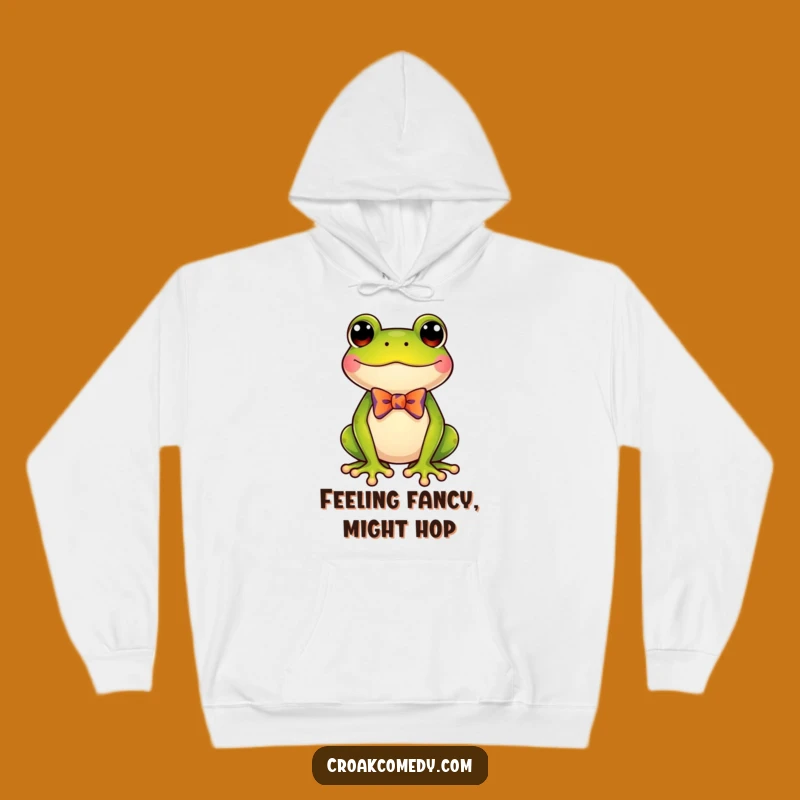 Funny Frog Bow Tie Hoodie - Cozy Amphibian Style, Perfect Gift!
