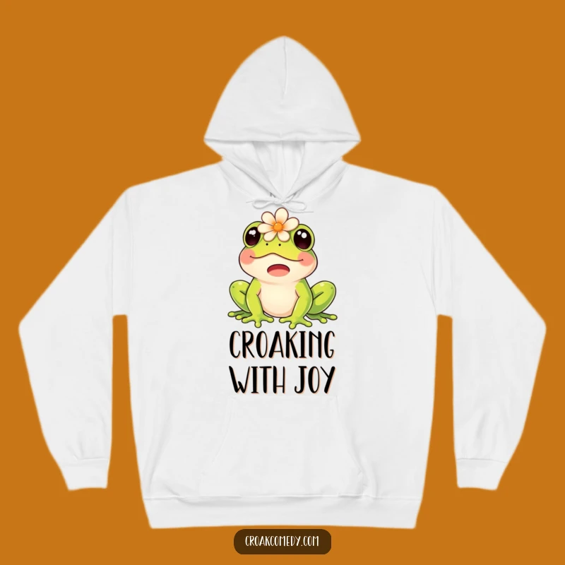 Funny Frog Hoodie: Cozy Pullover with Flower Topper, Great Nature Gift