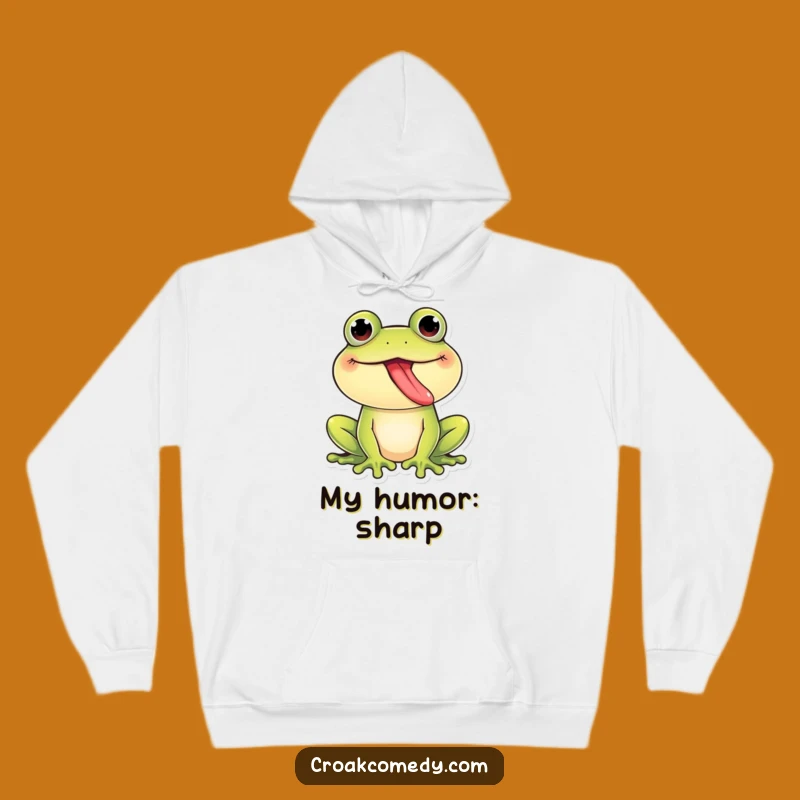 Funny Giggling Frog Tongue Out Hoodie: Playful Amphibian Sweatshirt for a Hilarious Gift!