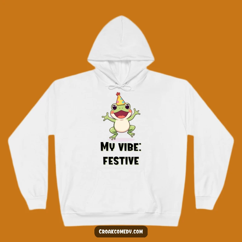 Funny Frog Party Hat Hoodie: Cozy Cute Hopping Amphibian Sweatshirt for a Hilarious Gift!