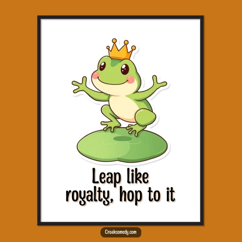 Crowned Frog Free Printable Wall Art: Royal Leap Downloadable Decor