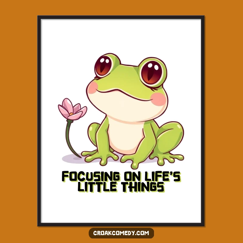 Free Printable Wall Art: Cross-Eyed Frog Flower Funny Downloadable Art Gift