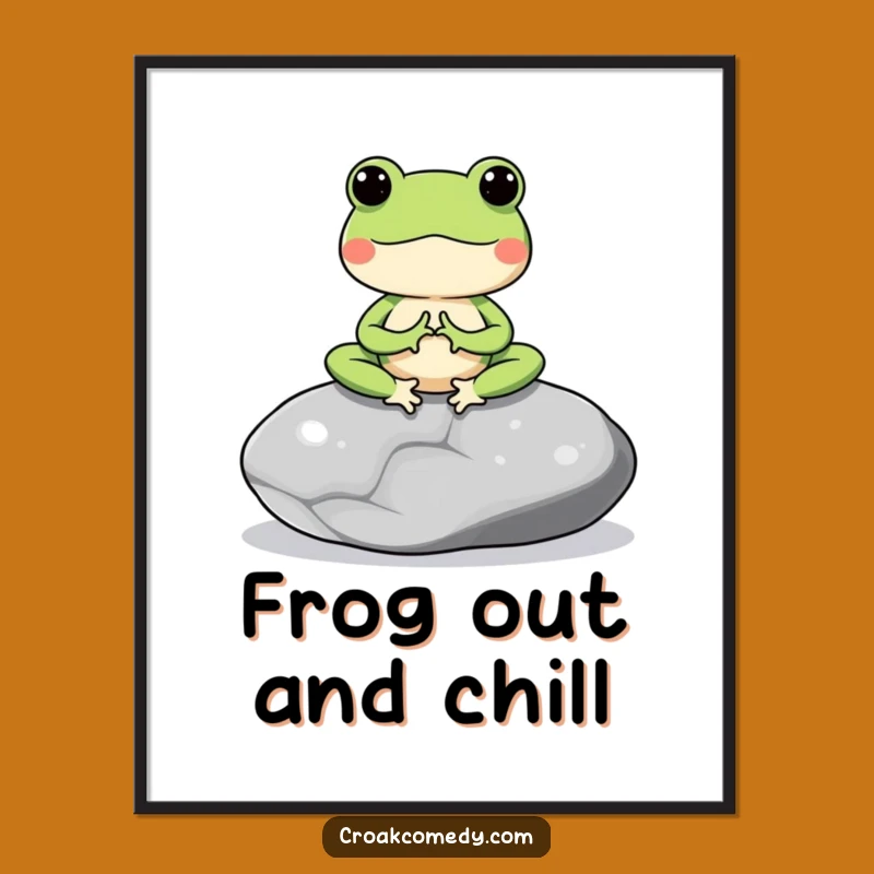 Free Printable Wall Art: Meditating Frog for a Tranquil and Humorous Space