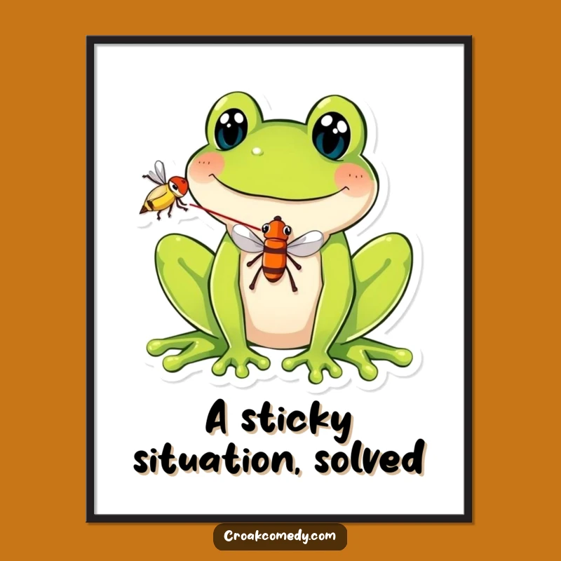 Funny Free Printable Wall Art: Froggy Fly Feast Decor - Humorous Downloadable Art!