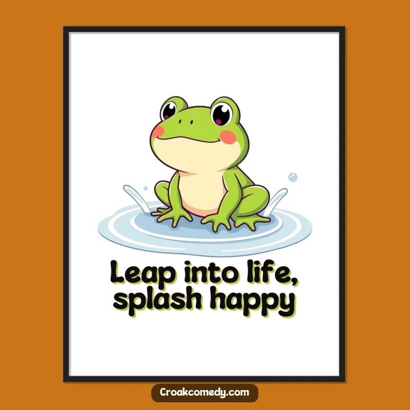 Funny Frog Art Free Printable: Hilarious Puddle Splash Downloadable Wall Decor
