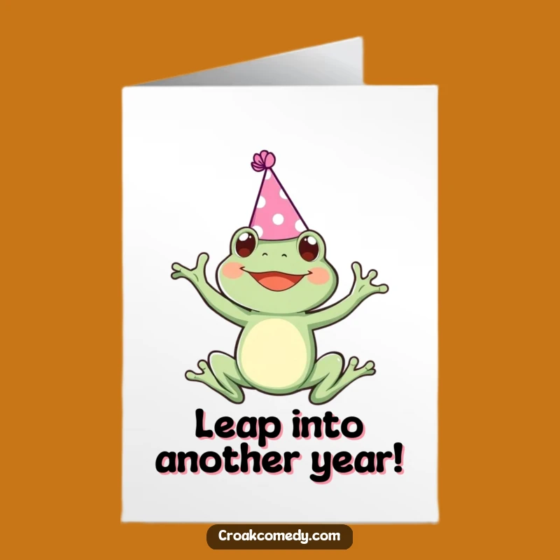 Free Printable Birthday Card Frog Party Hat Funny Downloadable Gift