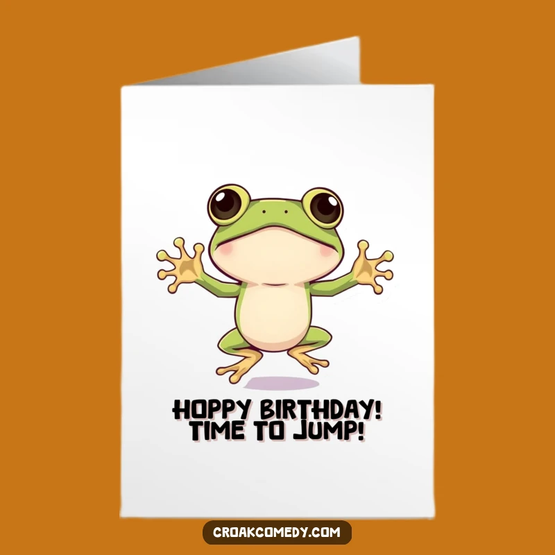Free Printable Birthday Frog Card: Big Eyes Jumping Jack for a Funny Gift