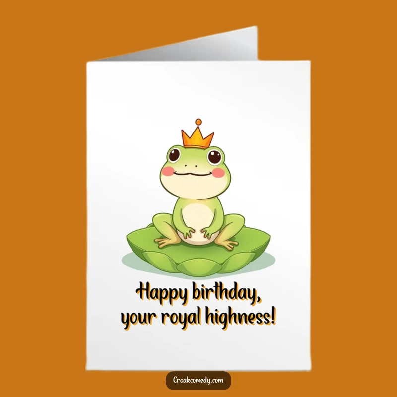 Free Printable Birthday Frog Card: Royal Lily Pad Rider for a Fun Gift