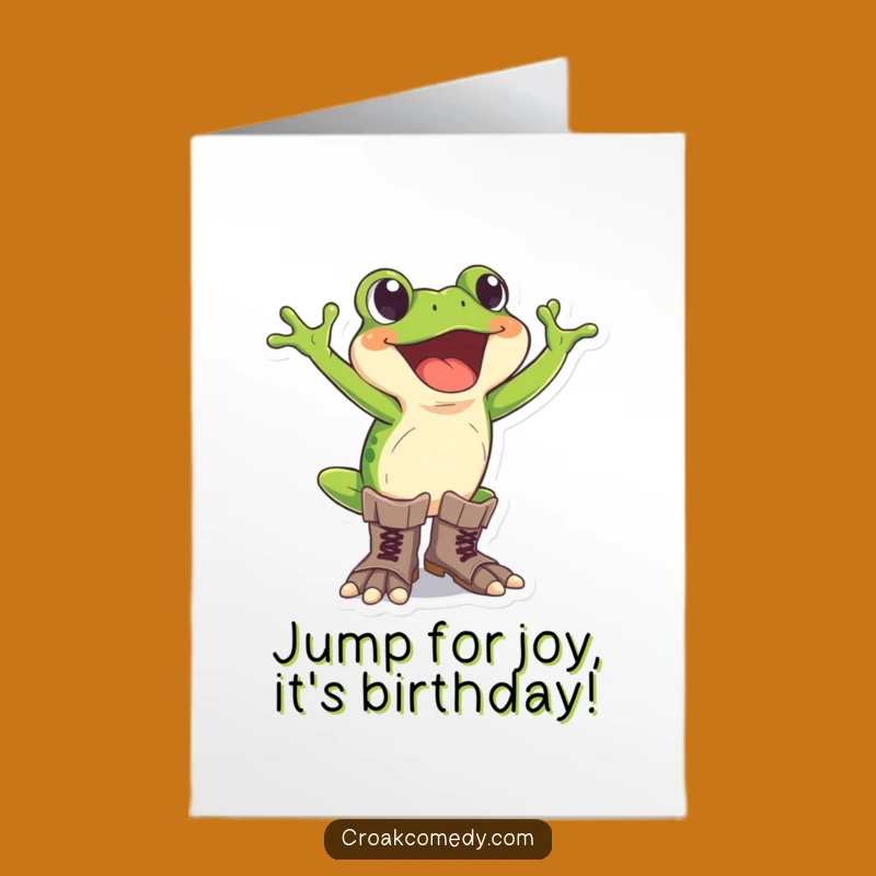 Free Printable Birthday Card: Frog In Boots Downloadable Greeting Funny Gift