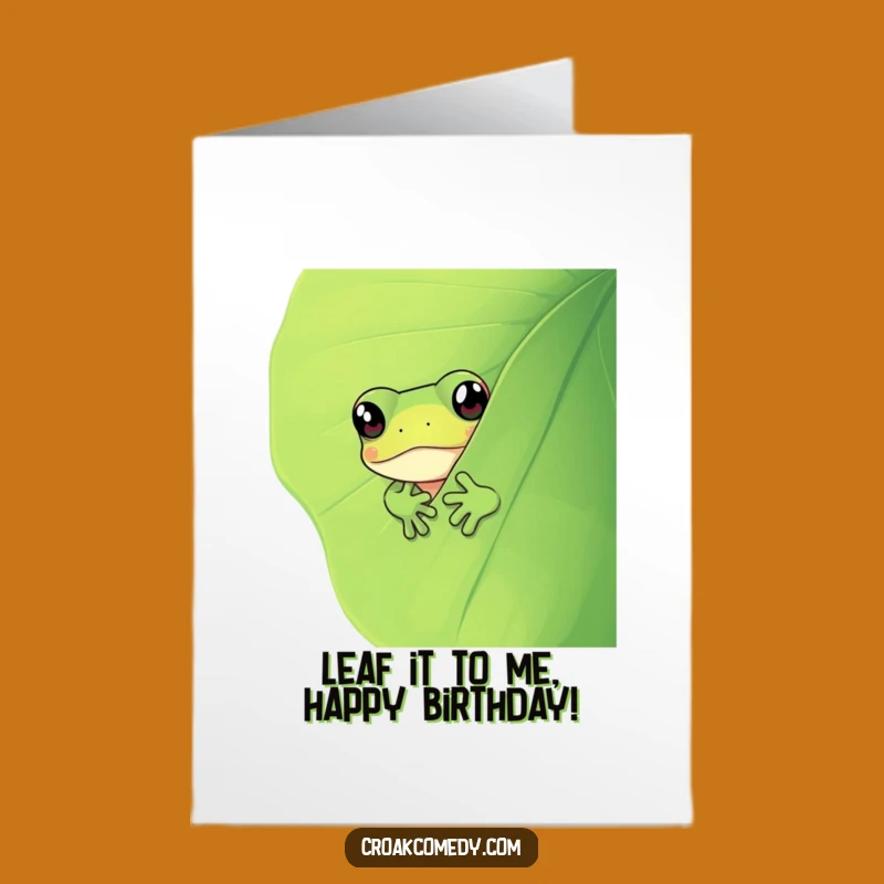 Free Printable Birthday Card: Curious Frog Peeking Funny Downloadable Greeting