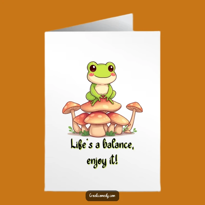 Free Printable Birthday Card: Happy Froggy Balance, Fun Downloadable Gift