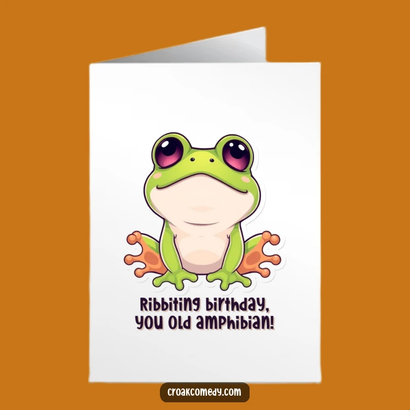 Surprised Frog Birthday Card Free Printable: Funny Animal Downloadable Gift for Laughs