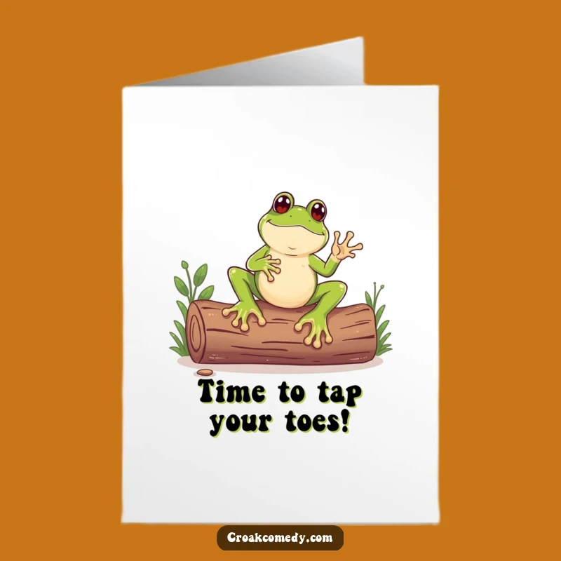 Free Printable Birthday Card Frog Tapping Log Funny Downloadable Gift