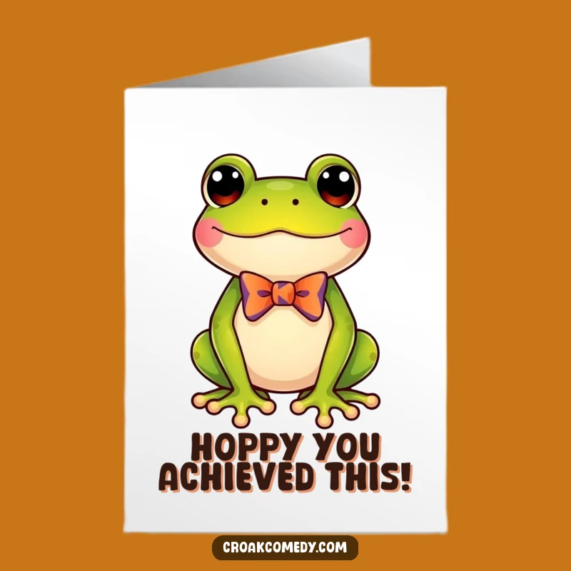 Free Printable Congrats Card: Dapper Frog Bow Tie Celebration Downloadable