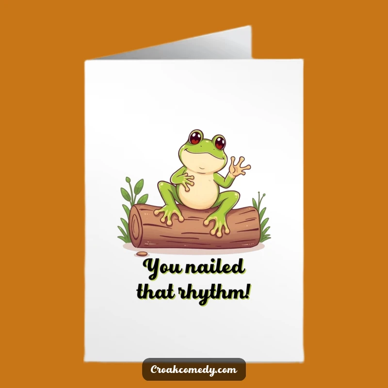 Free Printable Congrats Card Frog Tapping Log Funny Downloadable Gift