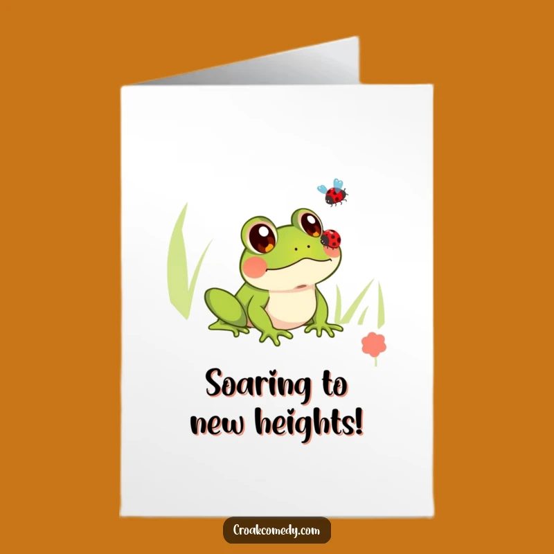 Free Printable Congrats Card Frog Watching Ladybug Funny Downloadable Gift