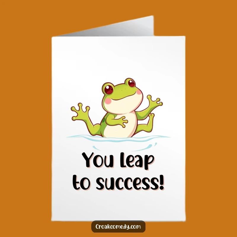 Free Printable Congrats Card: Happy Frog Kicking Legs, Swimming Celebration
