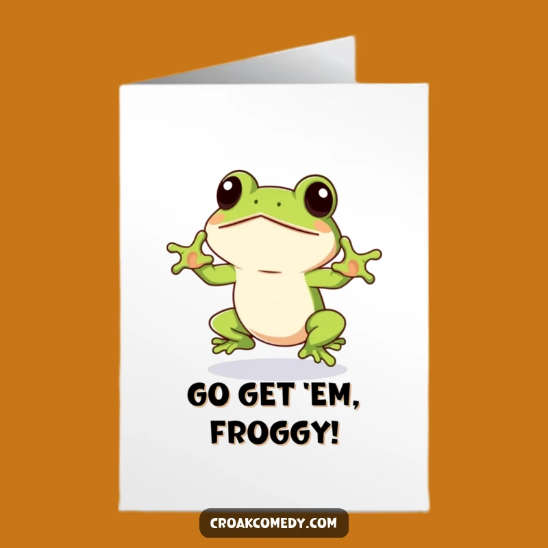 Free Printable Congrats Card: Winking Frog's Jump for Joy in a Hilarious Downloadable
