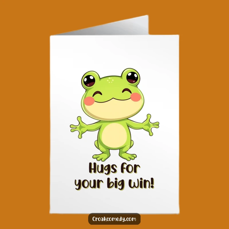 Free Printable Congrats Card: Hugging Frog DIY Downloadable Gift for Celebration