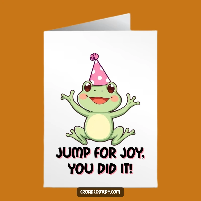 Free Printable Congrats Card Frog Party Hat Funny Downloadable Gift