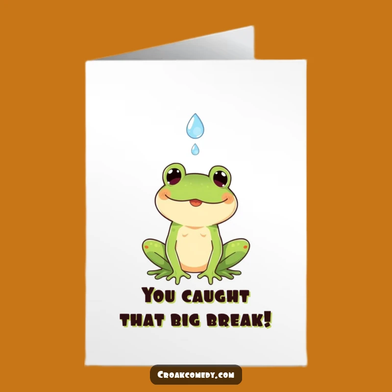 Free Printable Congrats Card Frog Catching Raindrop Funny Downloadable Gift