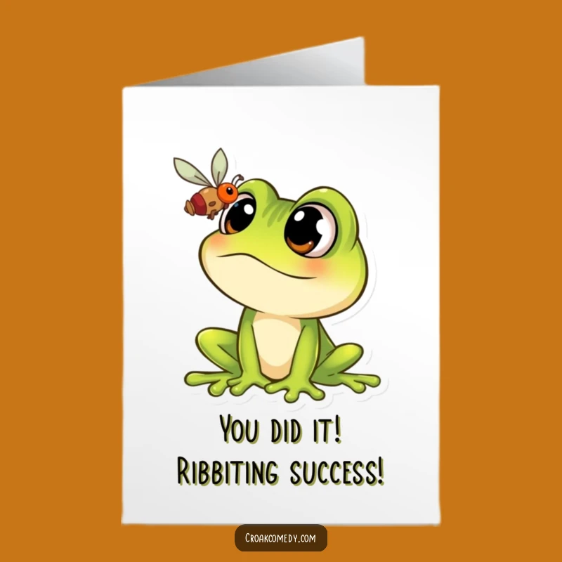 Free Printable Congrats Card: Humorous Froggy Success, Easy Downloadable Celebration Gift