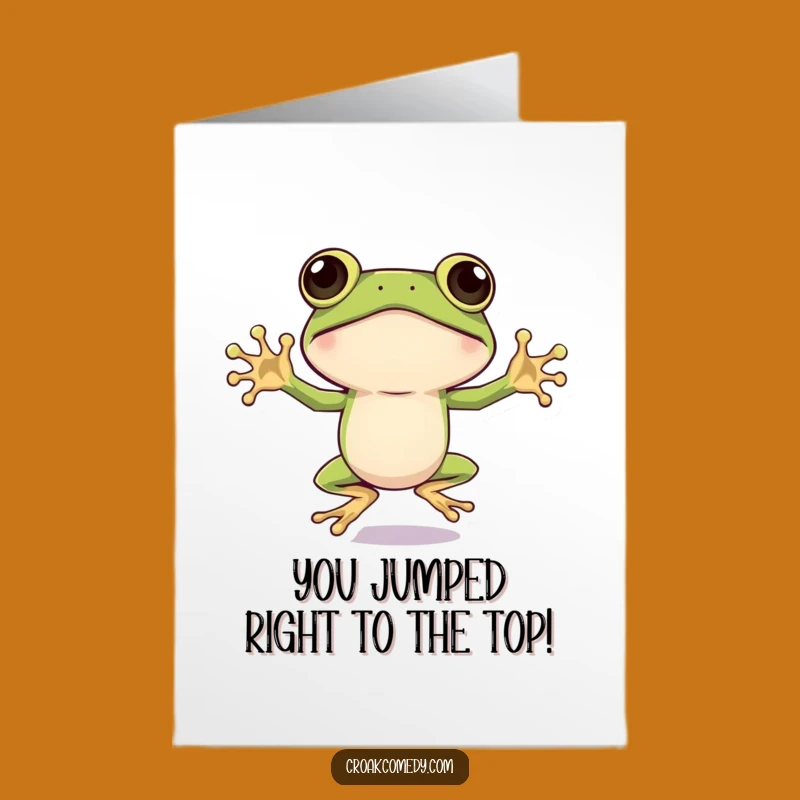 Free Printable Congrats Frog Card: Jumping Jack Cheer for a Funny Gift