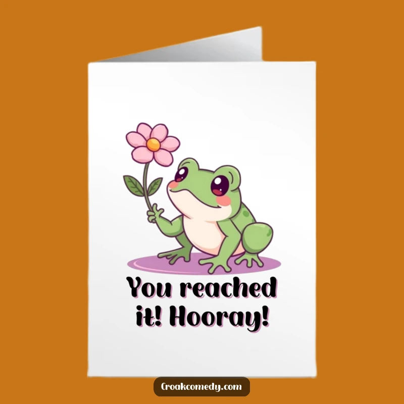 Free Printable Congrats Card: Froggy Achievement, Humorous Downloadable Greeting for Success