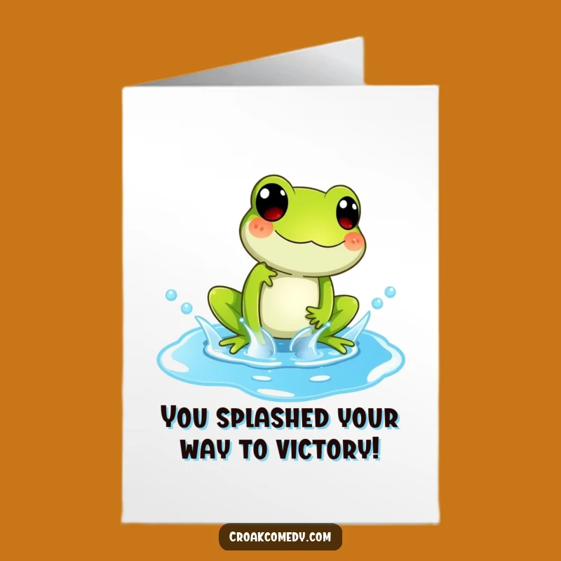 Free Printable Congrats Card: Splashing Frog DIY Downloadable Gift for Success