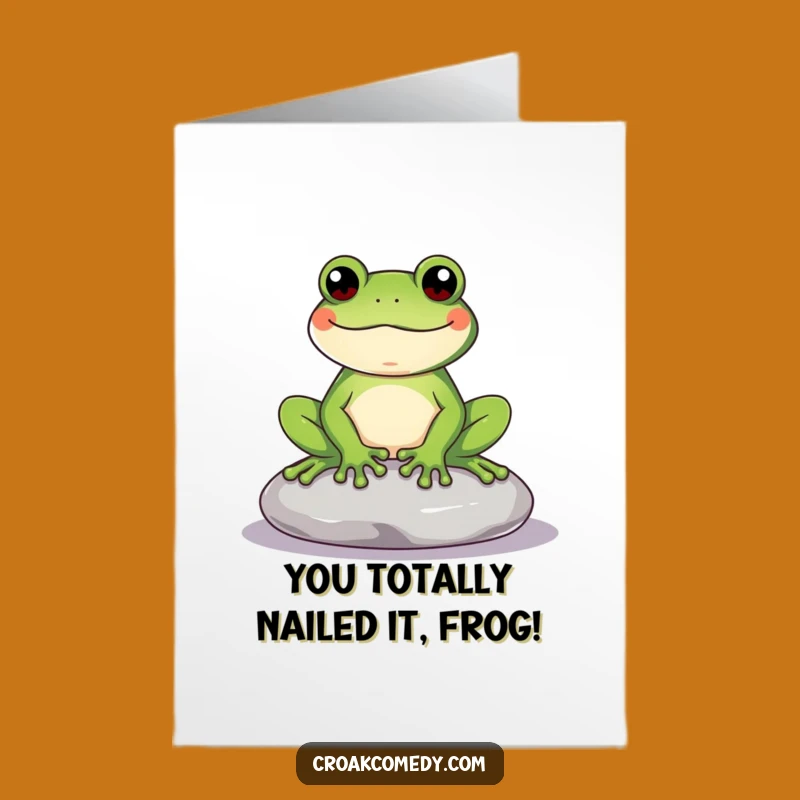 Free Printable Congrats Card: Content Frog's Calm Approval for Your Amazing Achievement