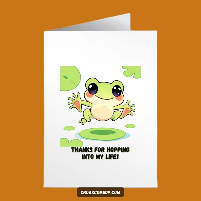 Free Printable Funny Thank You Card: Frog Leaping, Meaningful Downloadable Joy