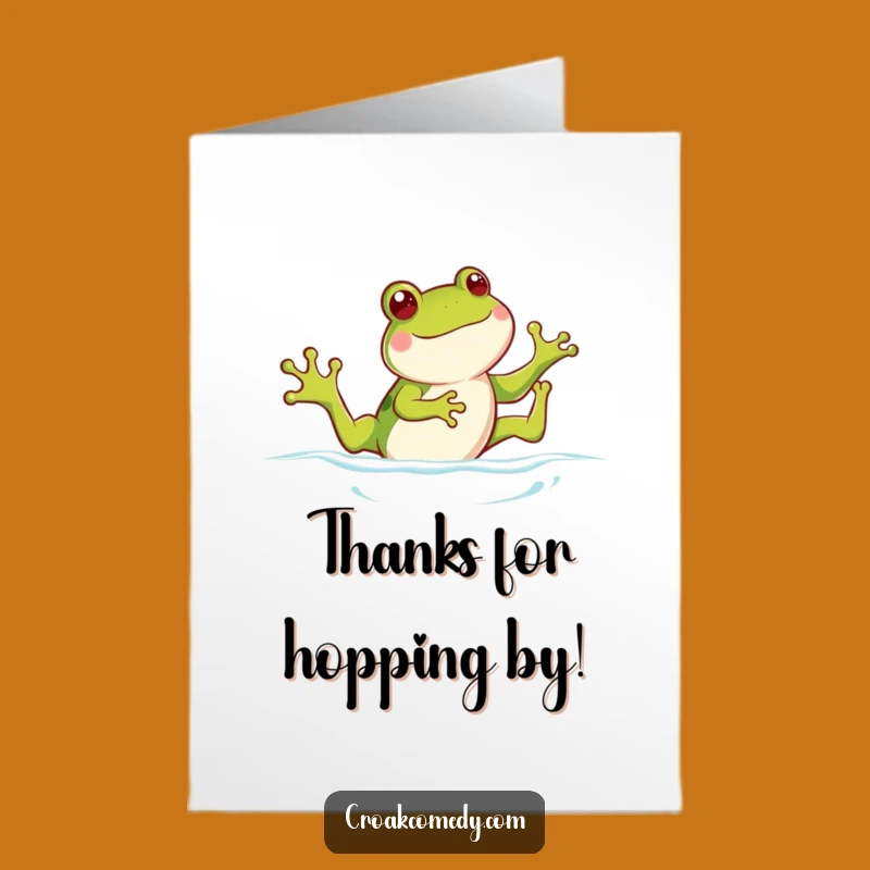 Free Printable Thank You Card: Playful Frog Kicking Legs, Grateful Swimmer