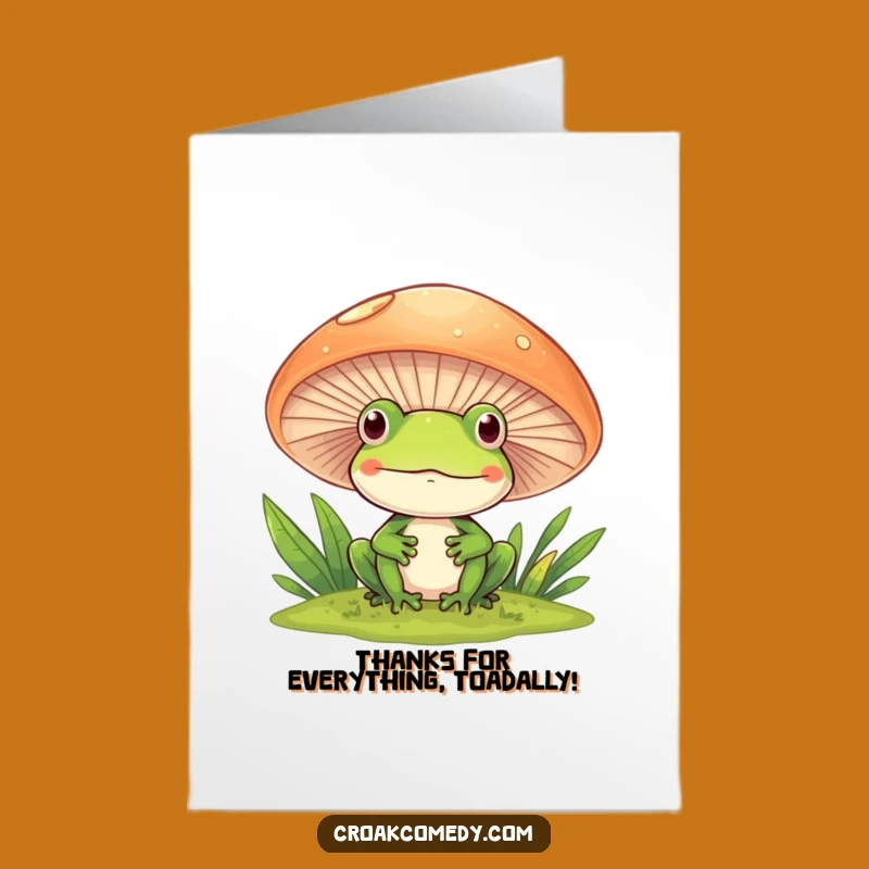 Sweet Free Printable Thank You Card: Frog Mushroom Gratitude Downloadable Gift