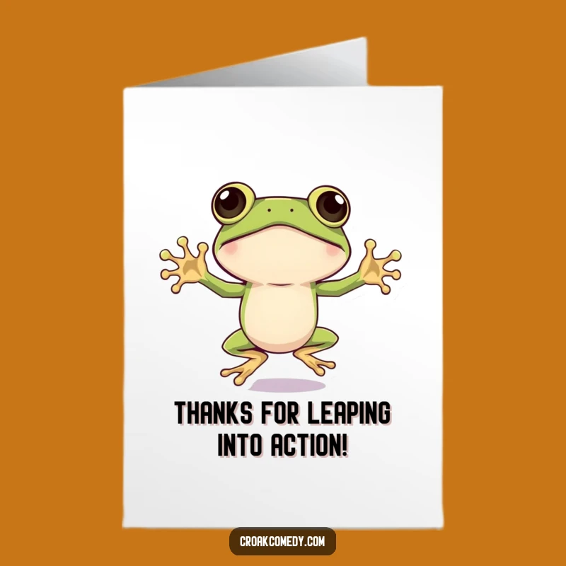 Free Printable Thank You Frog Card: Jumping Jack Thanks for a Funny Gift