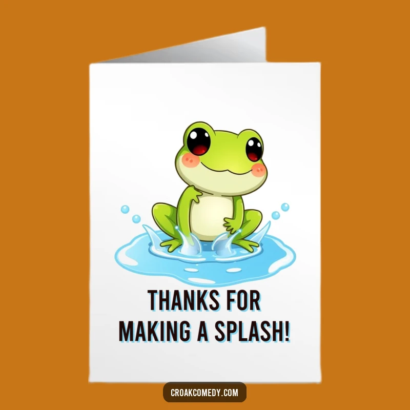 Free Printable Thank You Card: Splashing Frog DIY Downloadable Gift for Thanks