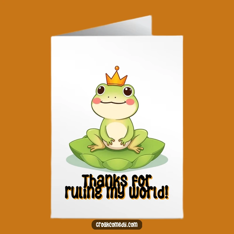 Free Printable Thank You Frog Card: Royal Lily Pad Ride for a Funny Gift