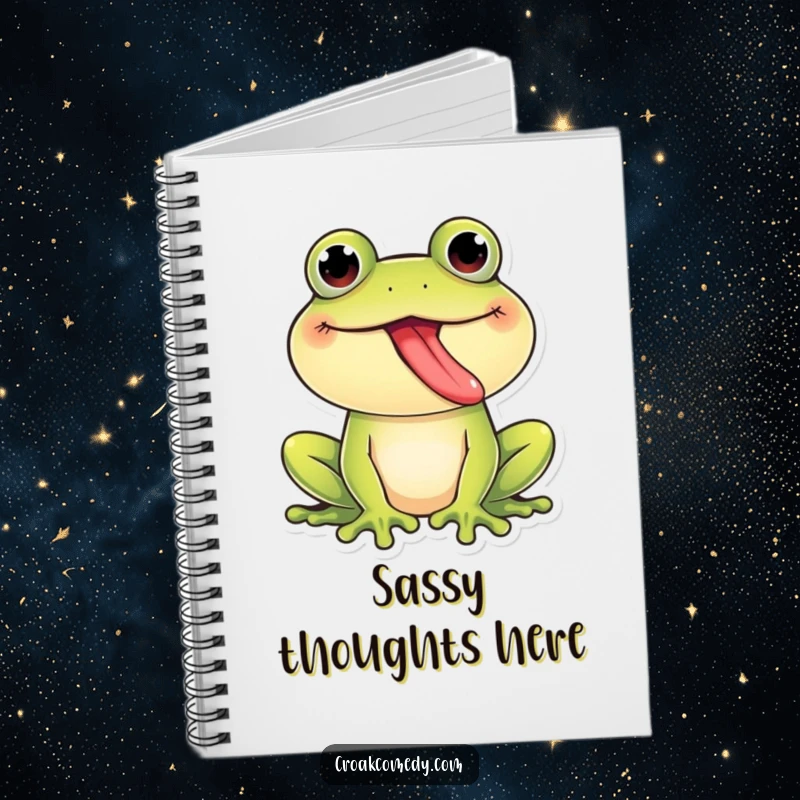 Funny Frog Notebook: A giggling frog sticking its tongue out, ready to record funny thoughts and doodles, ideal for a funny gift.