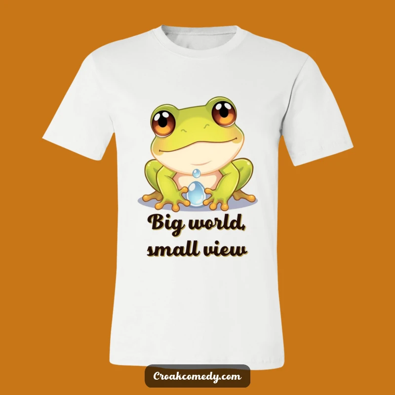 Funny Frog Dewdrop T-Shirt - Curious Frog Wide Eyes Macro Photo Tee