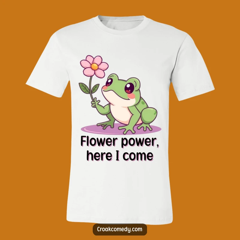 Funny Determined Frog Flower T-Shirt: Wearable Motivation for Dream Chasers