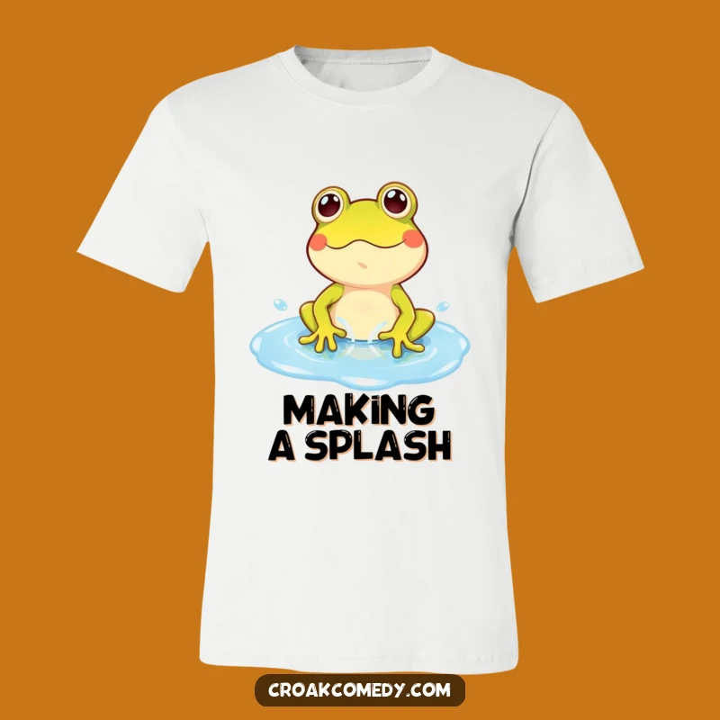 Funny Frog Puddle Play Tee: Cheerful Character Splashing Fun, Ideal Funny Gift