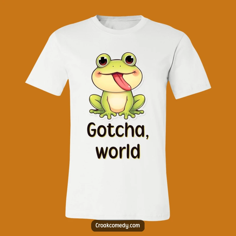 Funny Giggling Frog Tongue Out T-Shirt: Playful Amphibian Tee for a Hilarious Gift!