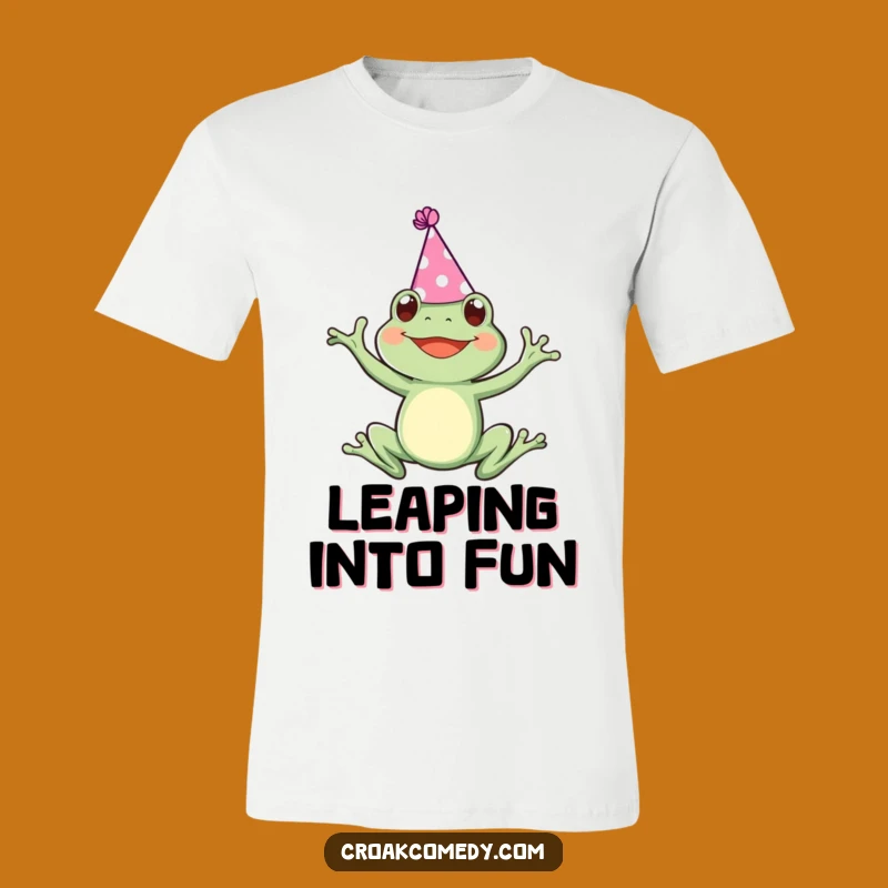 Funny Party Frog T-Shirt: Joyful Leaping Tee, Ideal Funny Gift for Party Goers