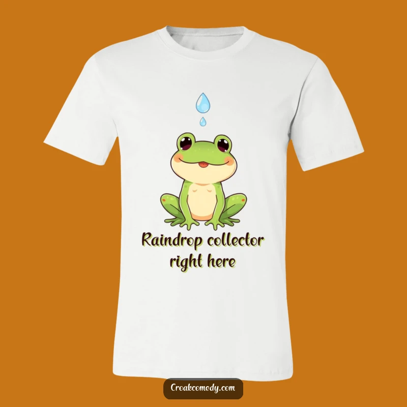 Funny Frog T-Shirt: Cheerful Raindrop Catcher Tee, Ideal Funny Gift for Amphibian Lovers