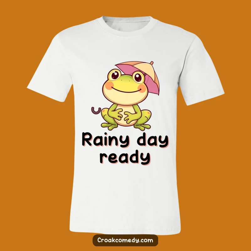 Funny Frog Umbrella Tee - Happy Amphibian Humor Shirt!
