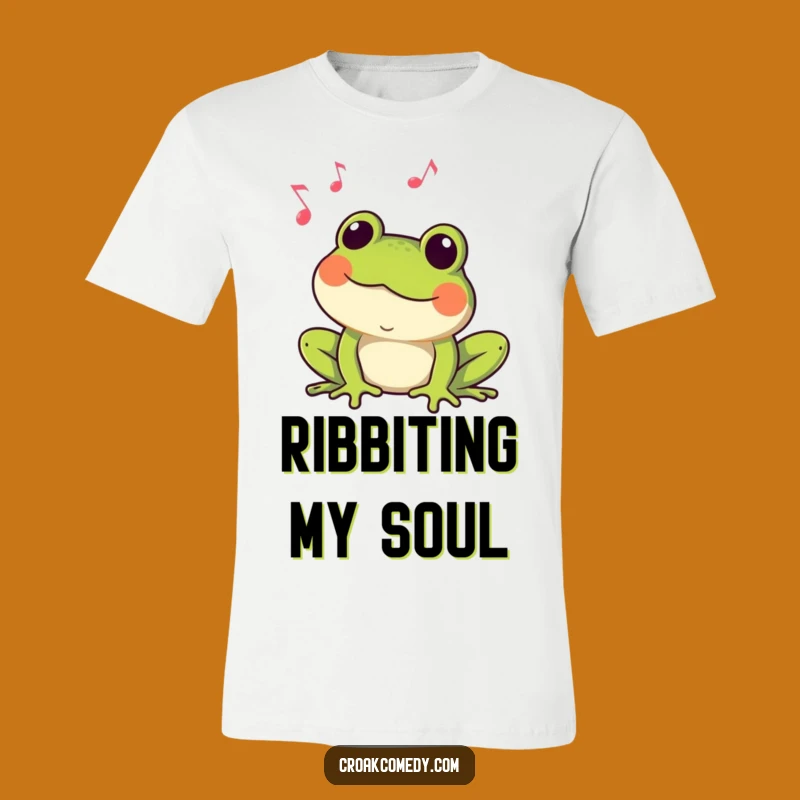 Funny Croaking Frog T-Shirt: Musical Amphibian Joyful Tee, Perfect Funny Gift