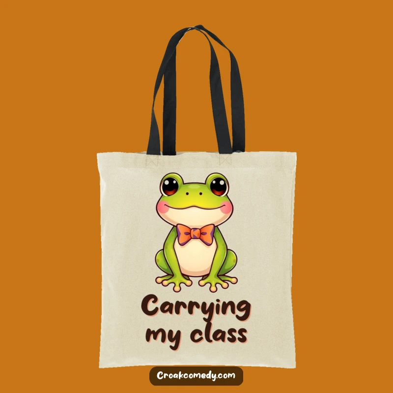 Funny Frog Bow Tie Tote Bag - Stylish & Humorous Carry-All!