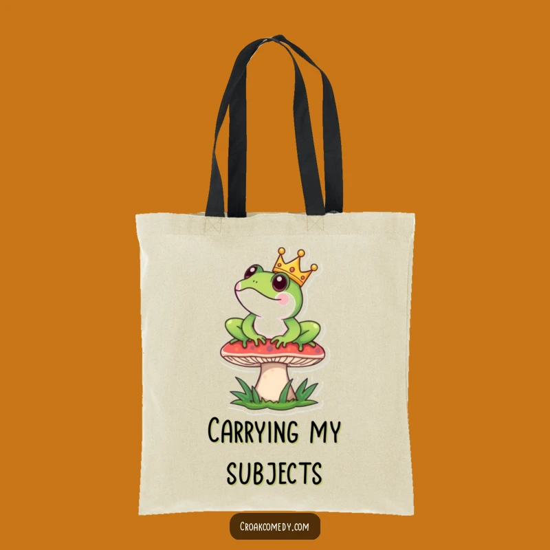 Funny Frog King Tote Bag: Royal Design, Great Funny Gift for Errands