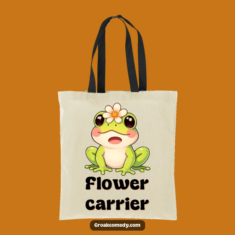 Funny Frog Tote Bag: Flower Topper Accessory, Stylish & Humorous Carryall