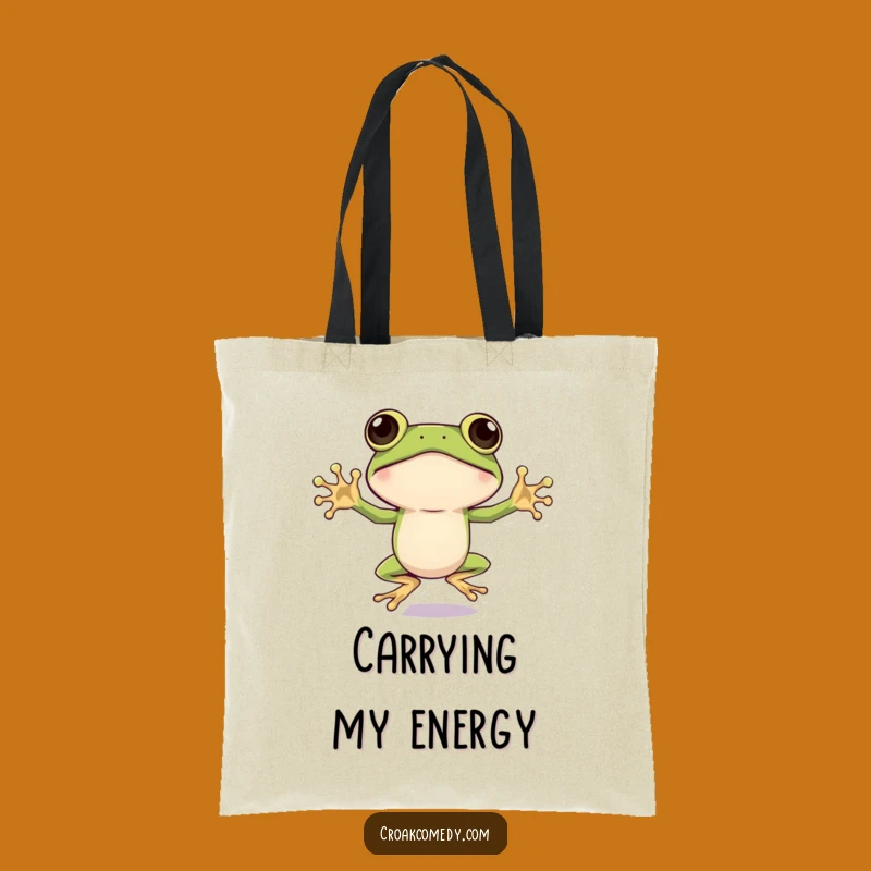 Funny Big Eyed Frog Jumping Jack Tote Bag: Energetic Amphibian Carry-all for a Hilarious Gift!