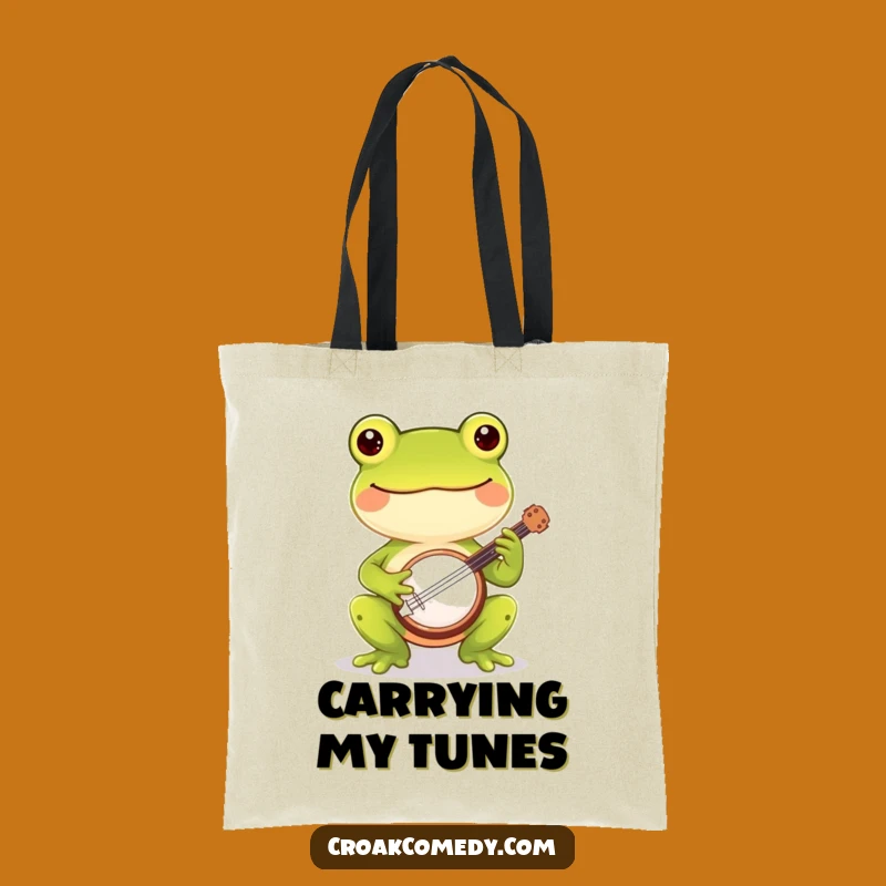 Funny Frog Tote Bag - Cheerful Banjo Player, Practical Humorous Gift